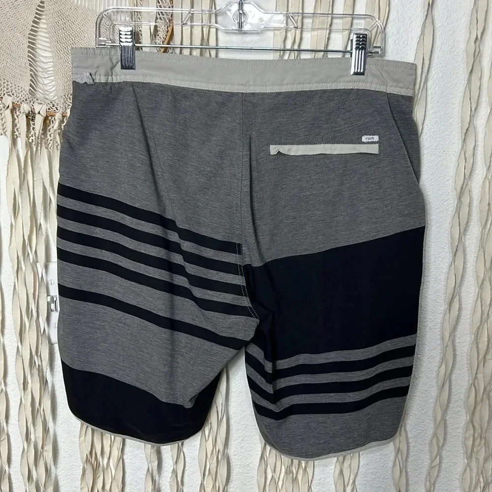 Vuori Gray and Black Men's Cruise Boardshort Size L